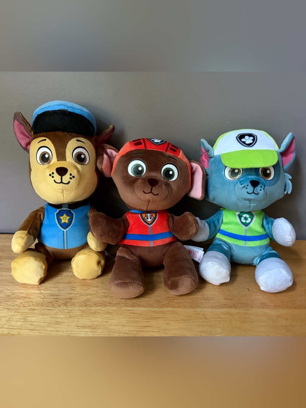 3 Ty Paw Patrol stuffed plushies: Chase, Zuma, Rocky stuffies